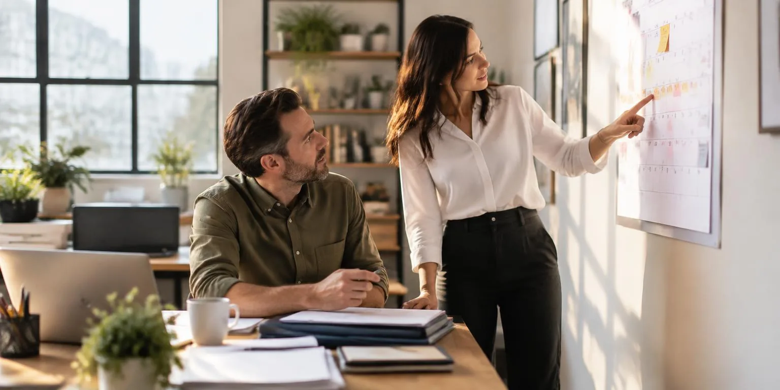 Company directors working together in an office